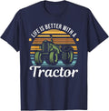 Farmer and Tractor Lover - Life is Better with A Tractor T-Shirt - Navy Blue