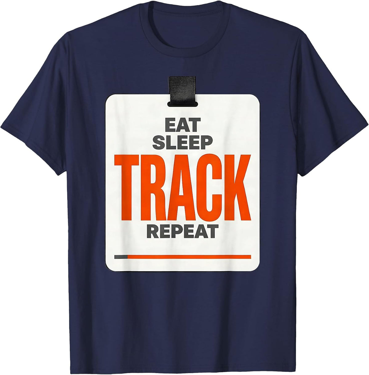 Eat Sleep Track Repeat Funny Track & Field Runner Gift T-Shirt - Navy Blue