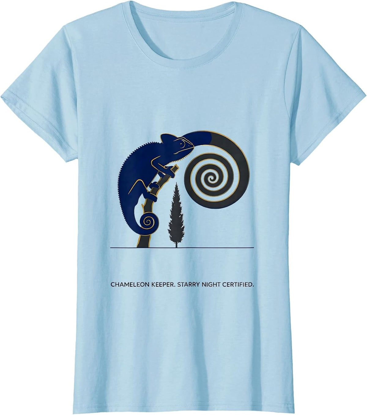 Women's Chameleon Keeper Starry Night Certified Animal Lover T-Shirt - Baby Blue