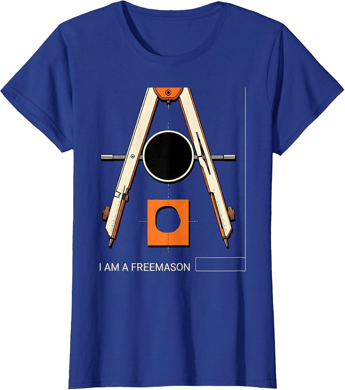 Women's I Am A Freemason Stencil Masonic Fraternal Gift T-Shirt - Royal Blue