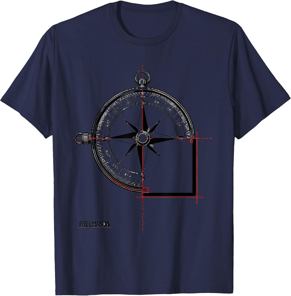 Men's Freemason Swiss International Fraternal Pride Masonic Symbol T-Shirt - Navy Blue