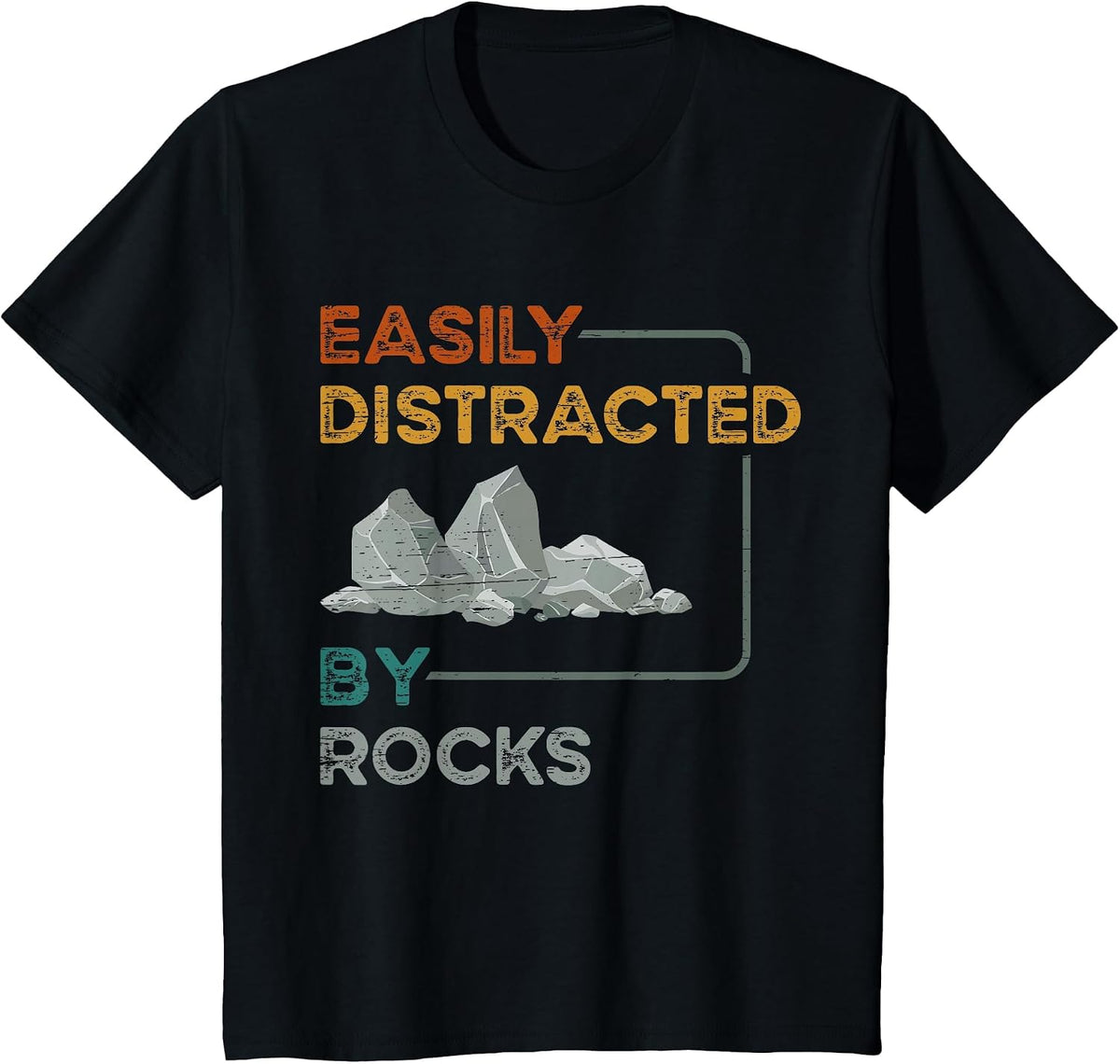 Easily Distracted By Rocks T-Shirt - Black