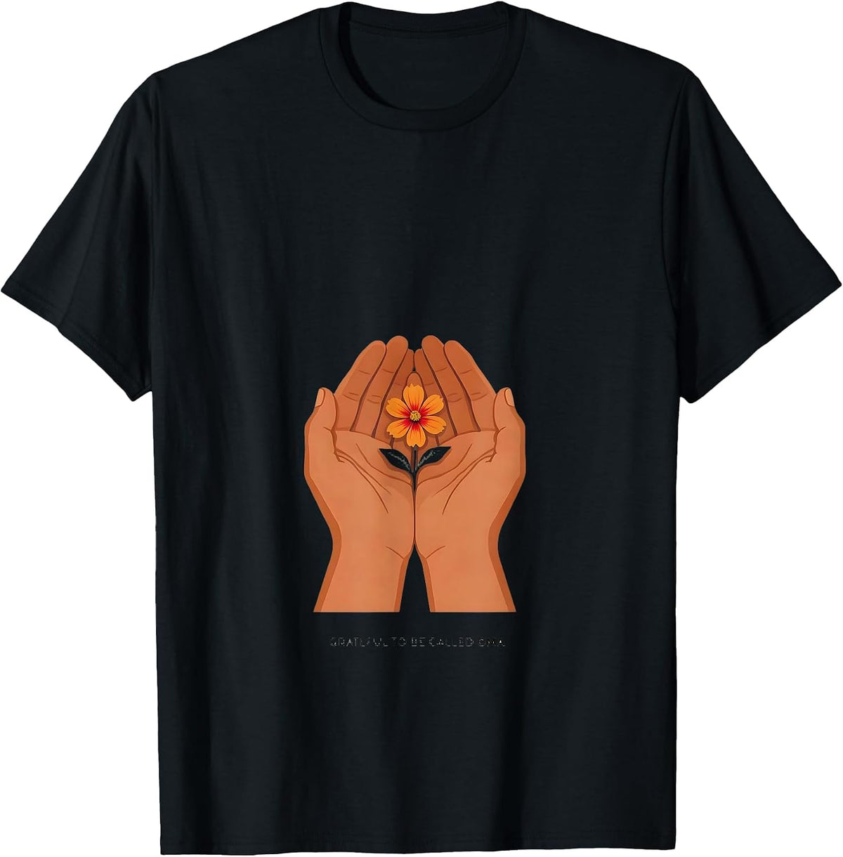 Men's Grateful To Be Called Oma Sentimental Grandma Floral T-Shirt - Black