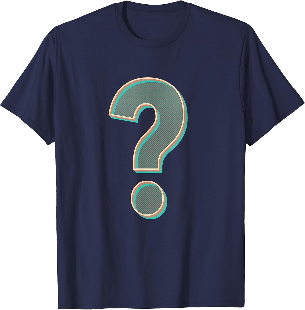 Grammar Punctuation Question Mark Funny T-Shirt - Navy Blue