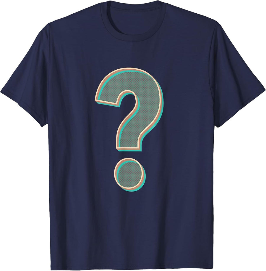 Grammar Punctuation Question Mark Funny T-Shirt - Navy Blue