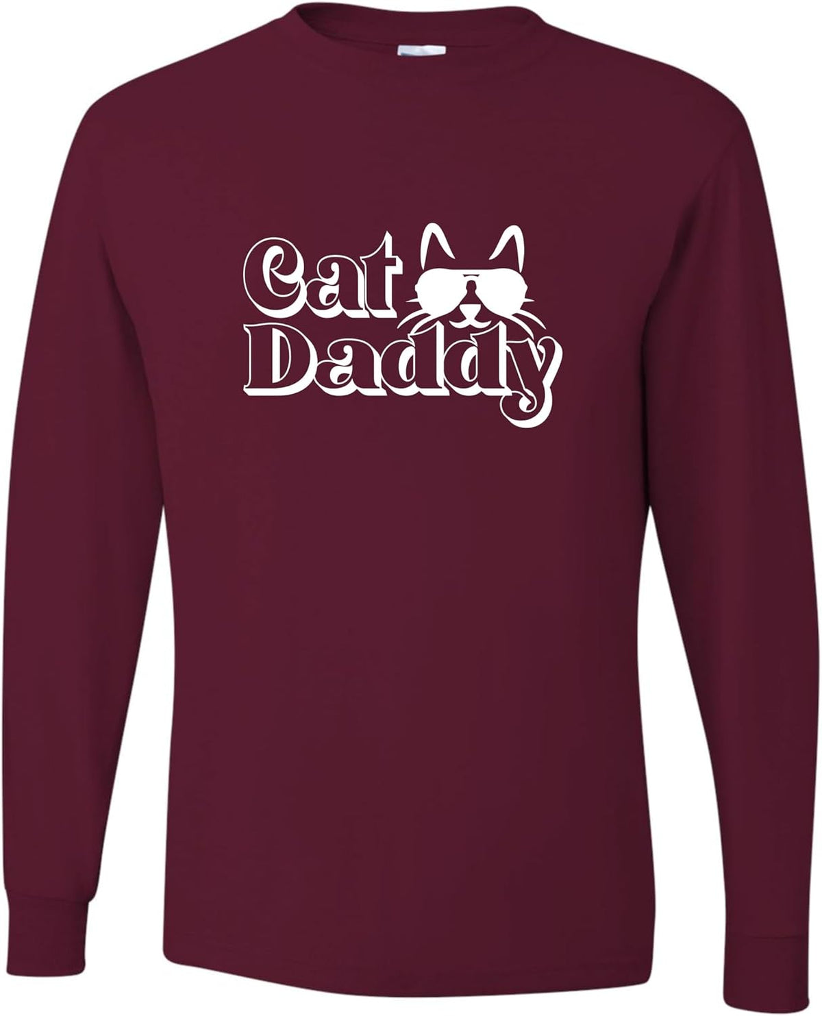 Go All Out Cat Daddy Funny Cat Dad Cat Lovers Gift Idea Mens Long Sleeve T-Shirt - Mens Maroon