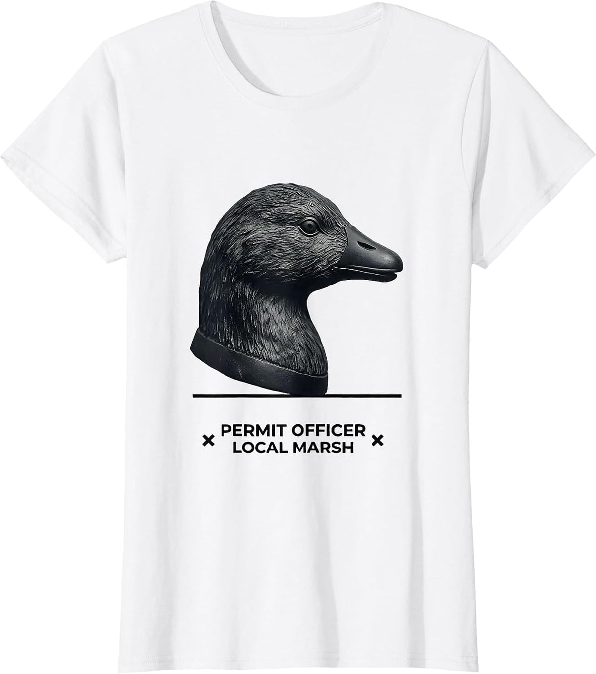 Women's Permit Officer, Local Marsh Funny Duck Hunter Hunting Gift T-Shirt - White