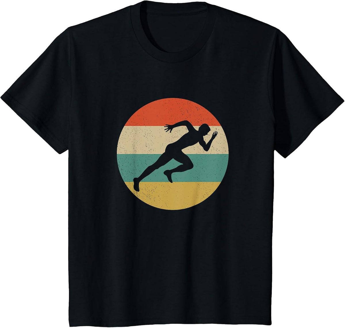 Track and Field Retro Running Graphic T-Shirt - Black