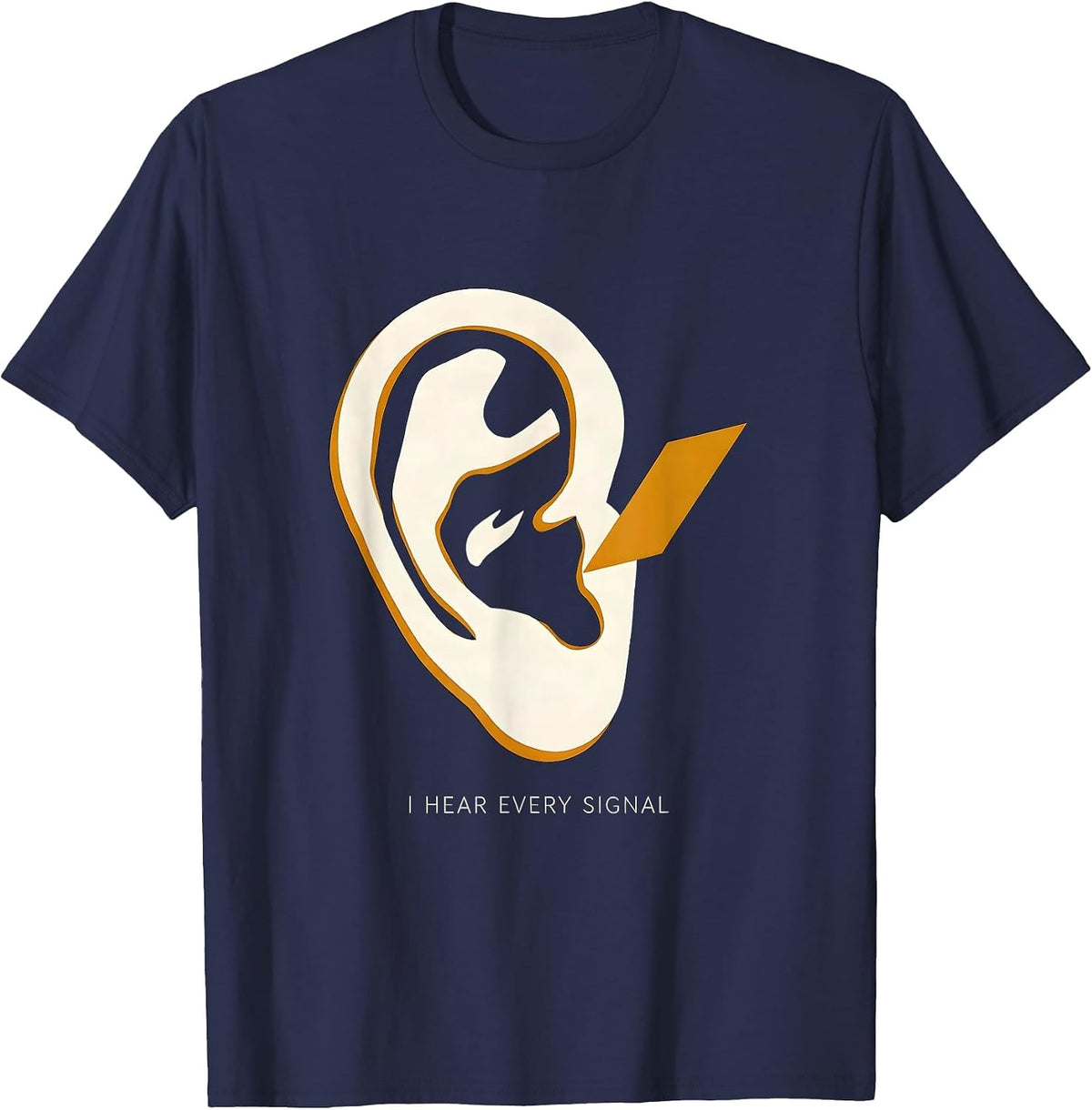 Men's I Hear Every Signal Minimalist Speech Language Pathologist T-Shirt - Navy Blue