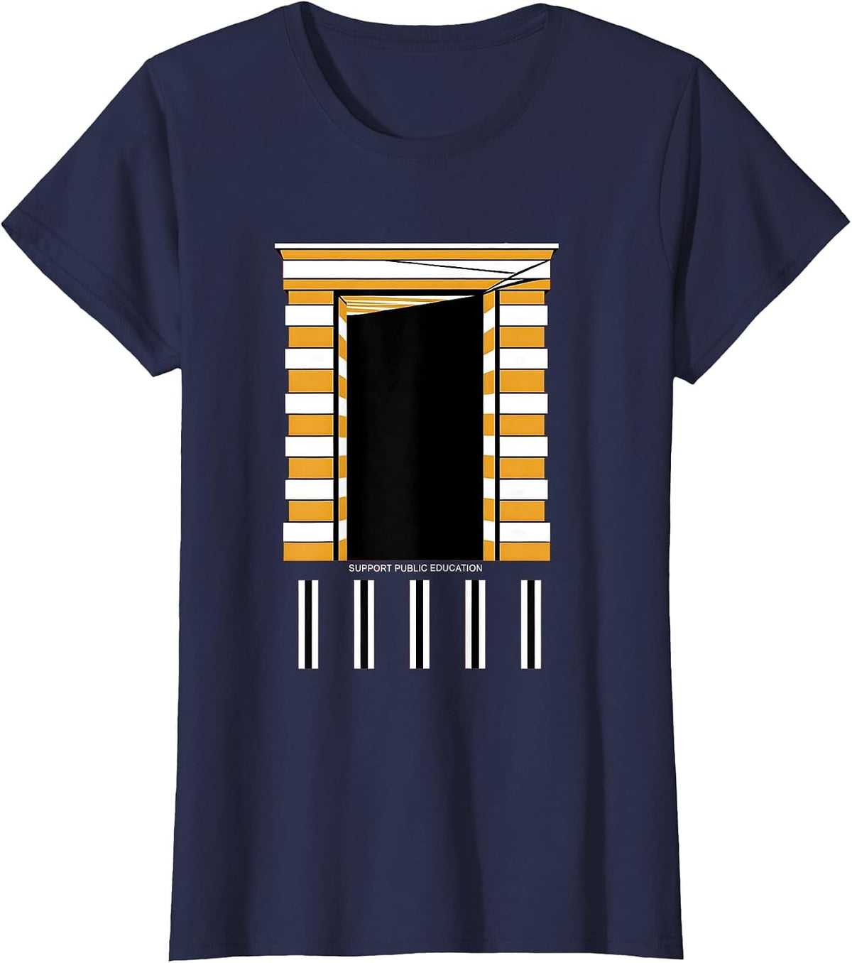 Women's Support Public Education Teacher Red For Ed Protest T-Shirt - Navy Blue