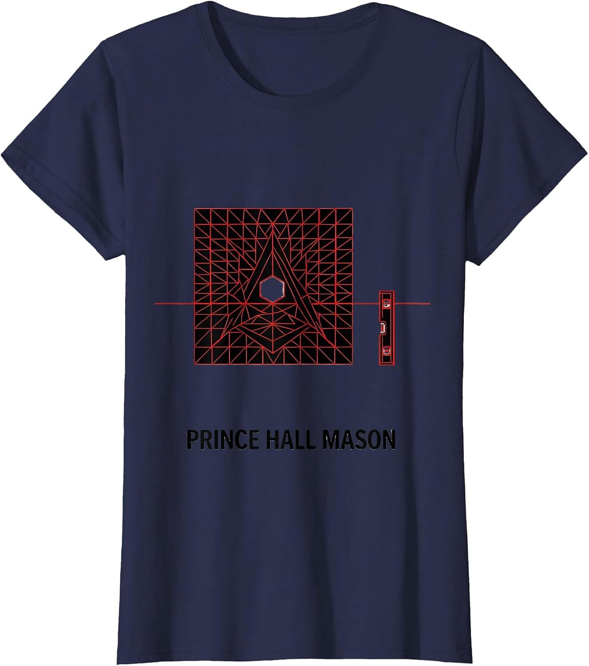 Women's Prince Hall Mason Geometric Masonic Fraternal Pride T-Shirt - Navy Blue