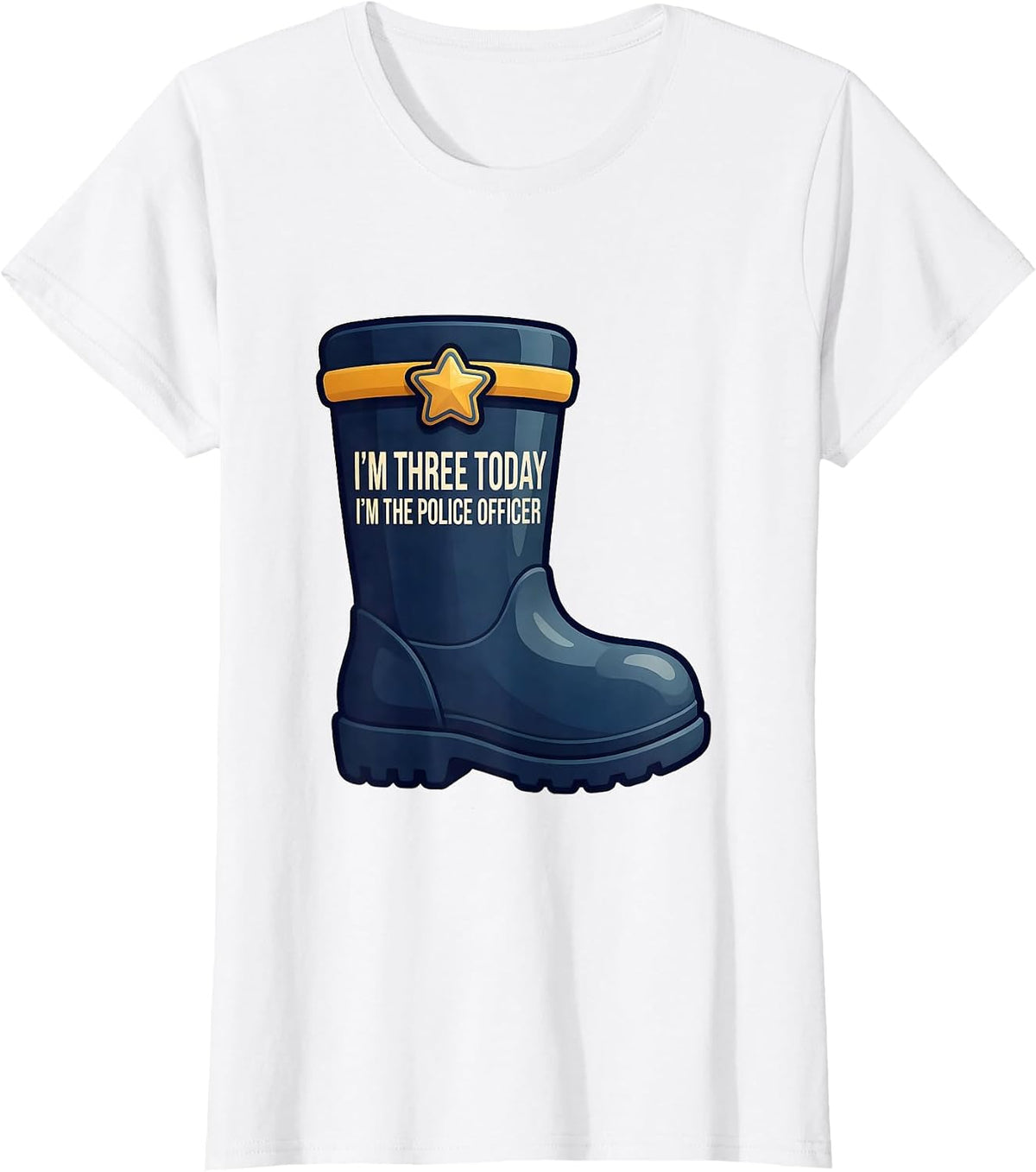 I'm Three Today, I'm The Police Officer Kids Police T-Shirt - White