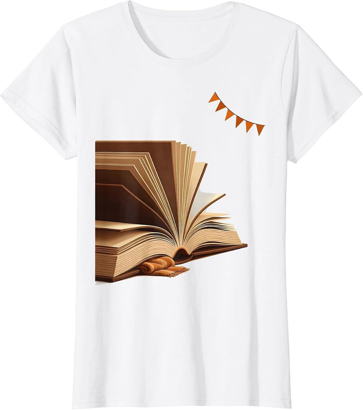 Open Book Fall Reading Teacher Bookworm Cozy Humor T-Shirt - White