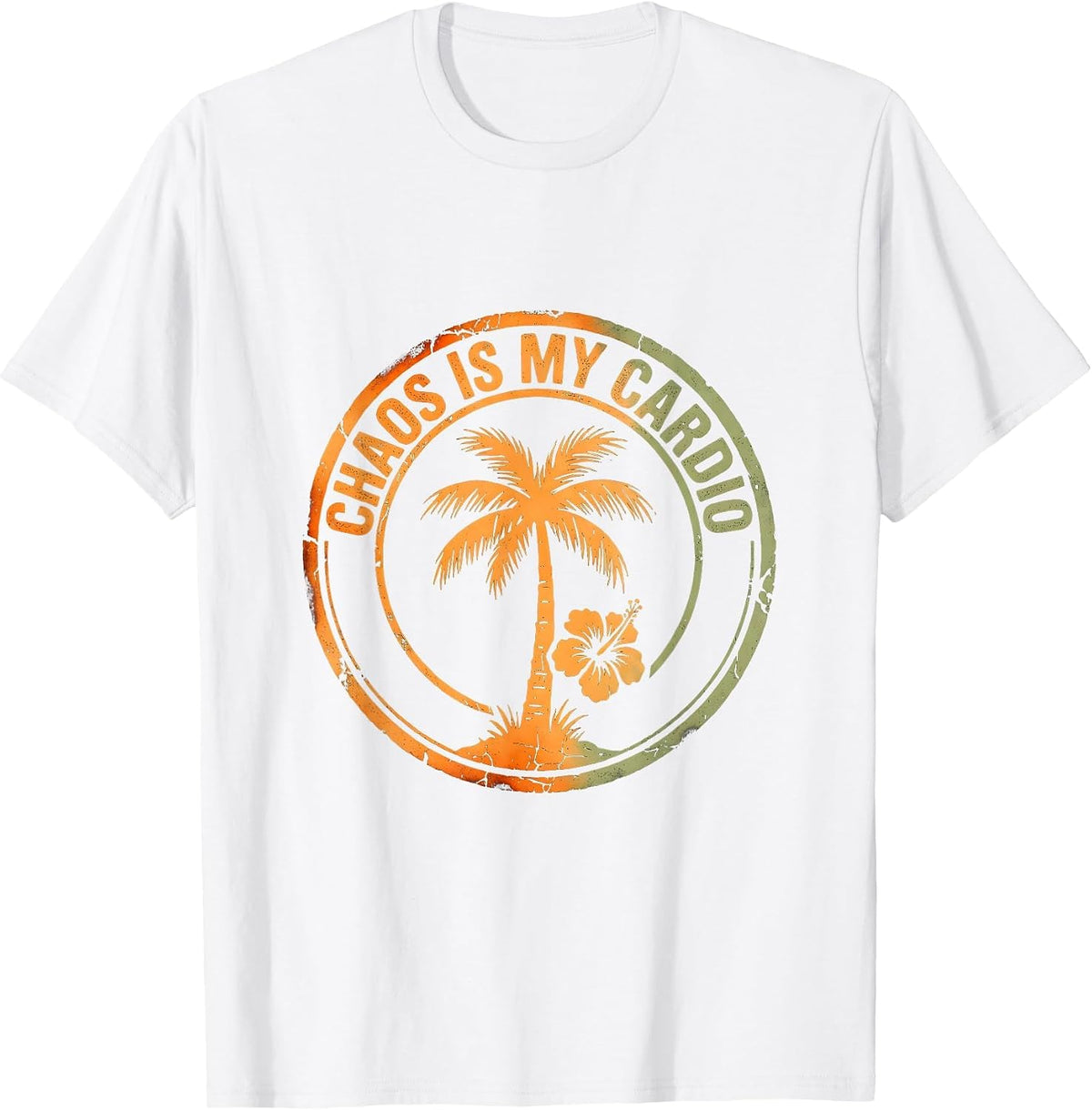 Men's Chaos Is My Cardio Chaos Coordinator Design T-Shirt - White