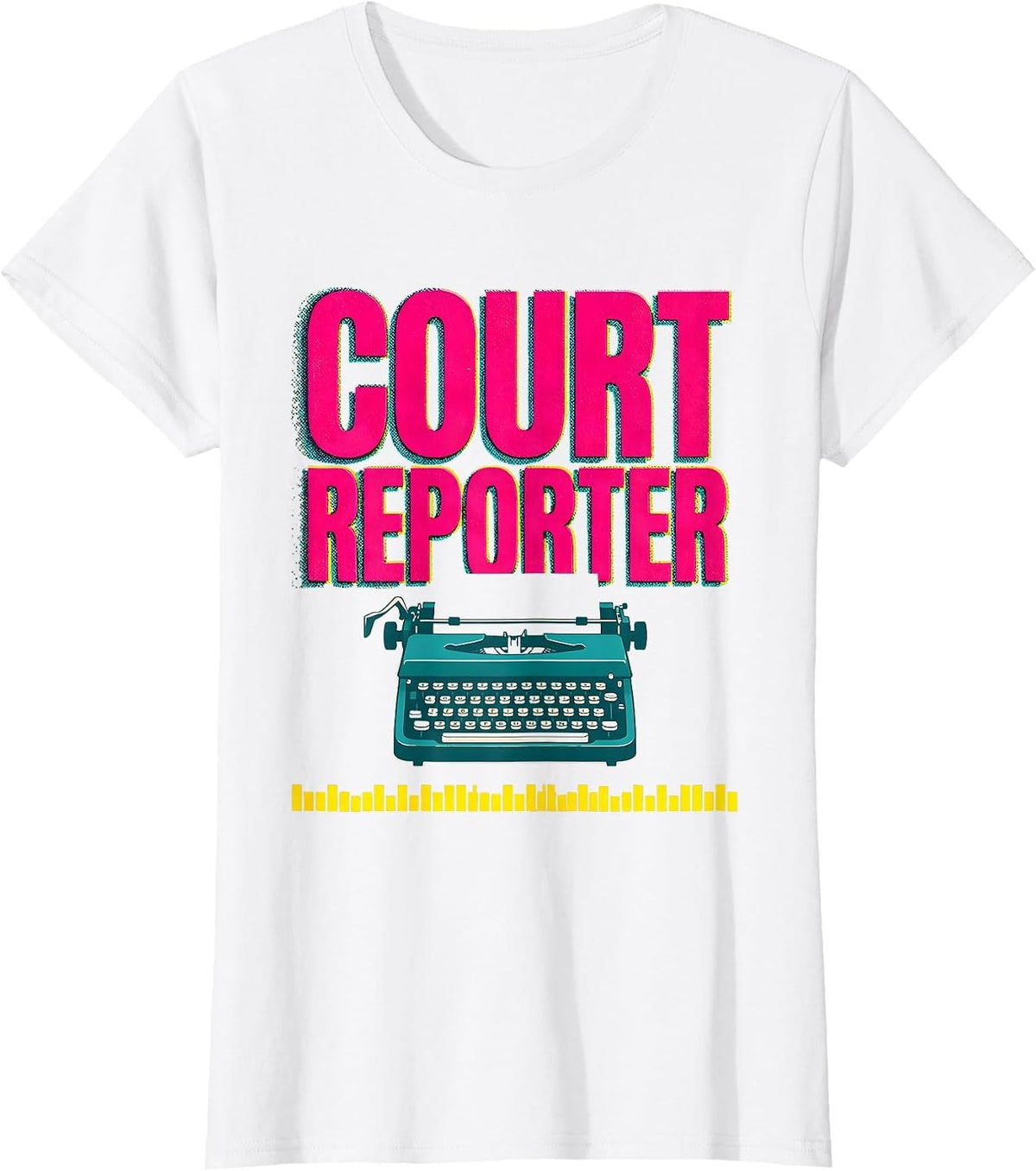 Court Reporter Risograph Halloween Occupation Costume T-Shirt - White