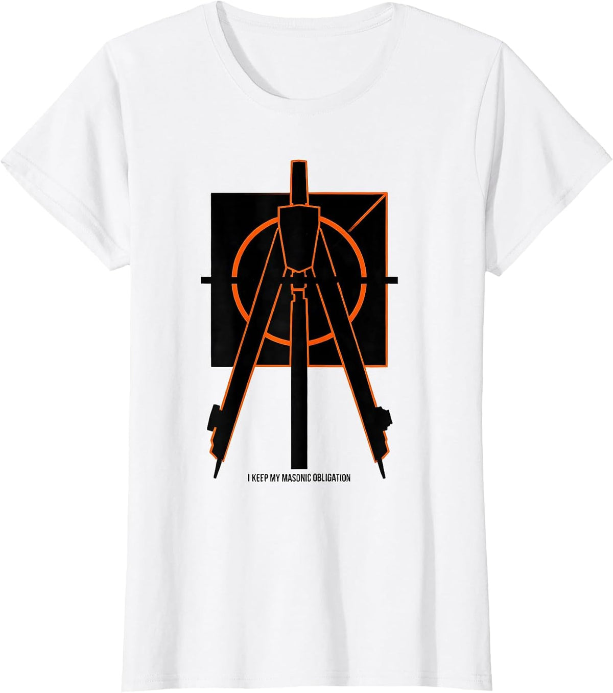 Women's I Keep My Masonic Obligation Brutalist Graphic Freemason T-Shirt - White