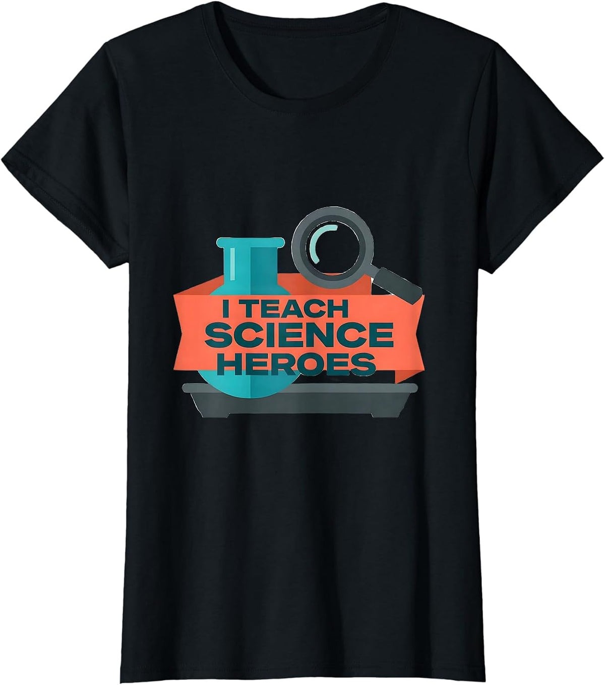 I Teach Science Heroes Funny Teacher Classroom Back T-Shirt - Black