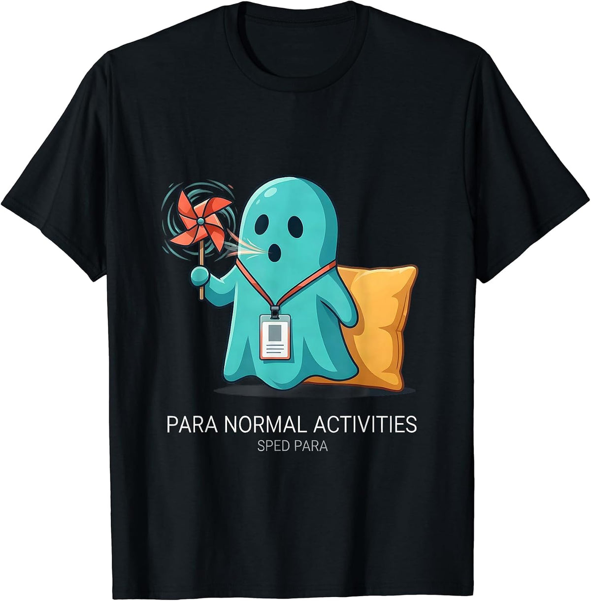 Men's Para Normal Activities SPED Para Ghost Halloween Teacher T-Shirt - Black