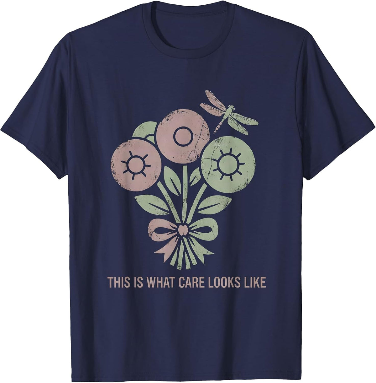 This Is What Care Looks Like Social Worker Design T-Shirt - Navy Blue