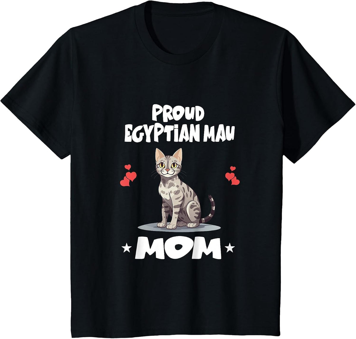 Proud Egyptian Mau Cat Mom T-Shirt - Black