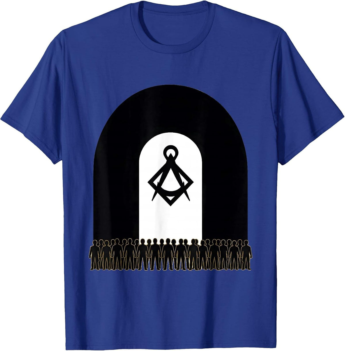 Prince Hall Freemason Arch Silhouette Minimalist T-Shirt - Royal Blue