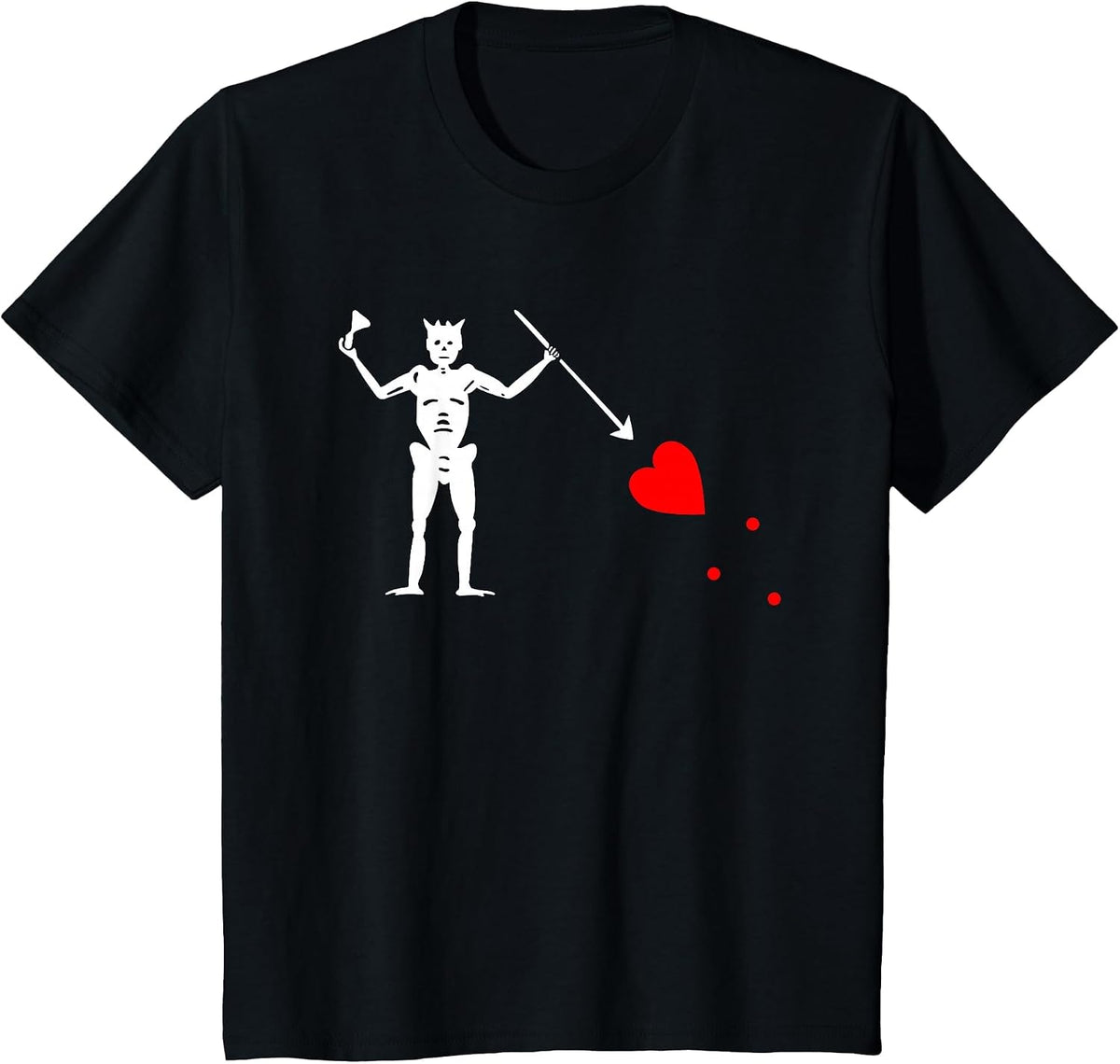 Blackbeard Pirate Flag Jolly Roger Skeleton Halloween T-Shirt - Black