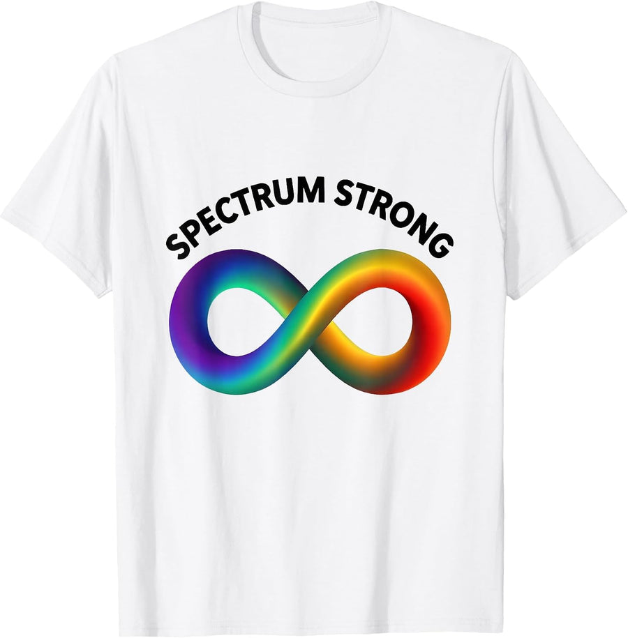 Spectrum Strong Autism Awareness Design T-Shirt - White