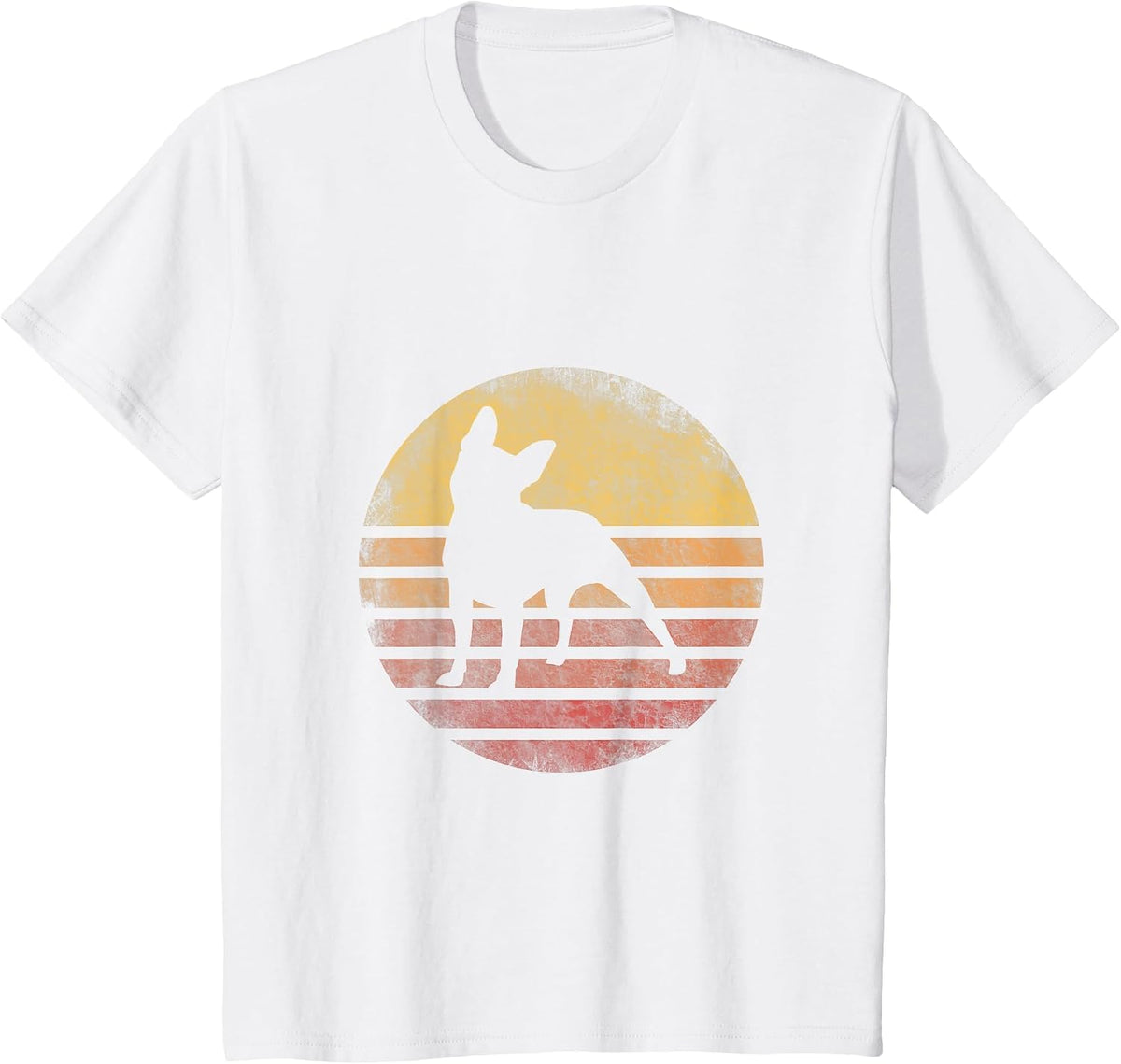 Retro Vintage Boston Terrier Dog Shirt 70s Silhouette Breed T-Shirt - White