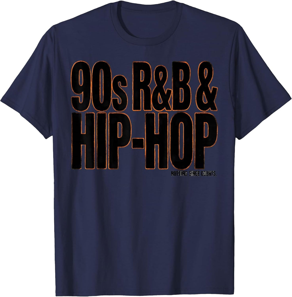 Men's 90s R&B & Hip-Hop Nothing Since Counts Retro T-Shirt - Navy Blue