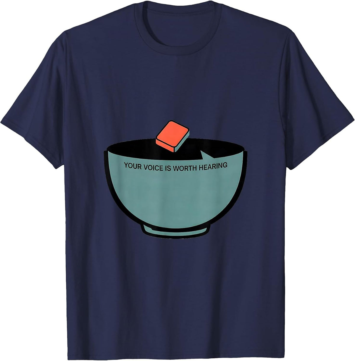 Your Voice Is Worth Hearing Editorial Conceptual SLP Speech T-Shirt - Navy Blue