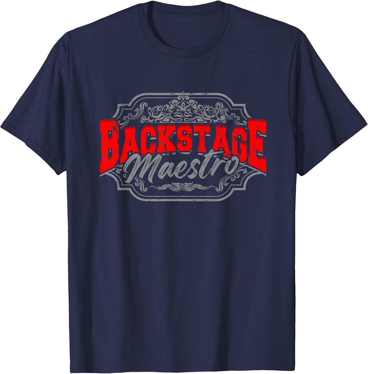 Backstage maestros Stage Manager Technical Crew T-Shirt - Navy Blue
