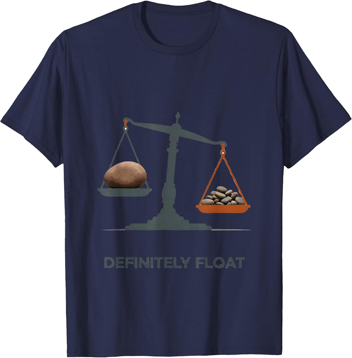 Definitely Float Funny Rock Collector Geology Humor T-Shirt - Navy Blue