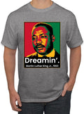 Dreamin Martin Luther King Jr 1963 Black Pride Men's Graphic T-Shirt, Heather Grey, Small - As Pictured
