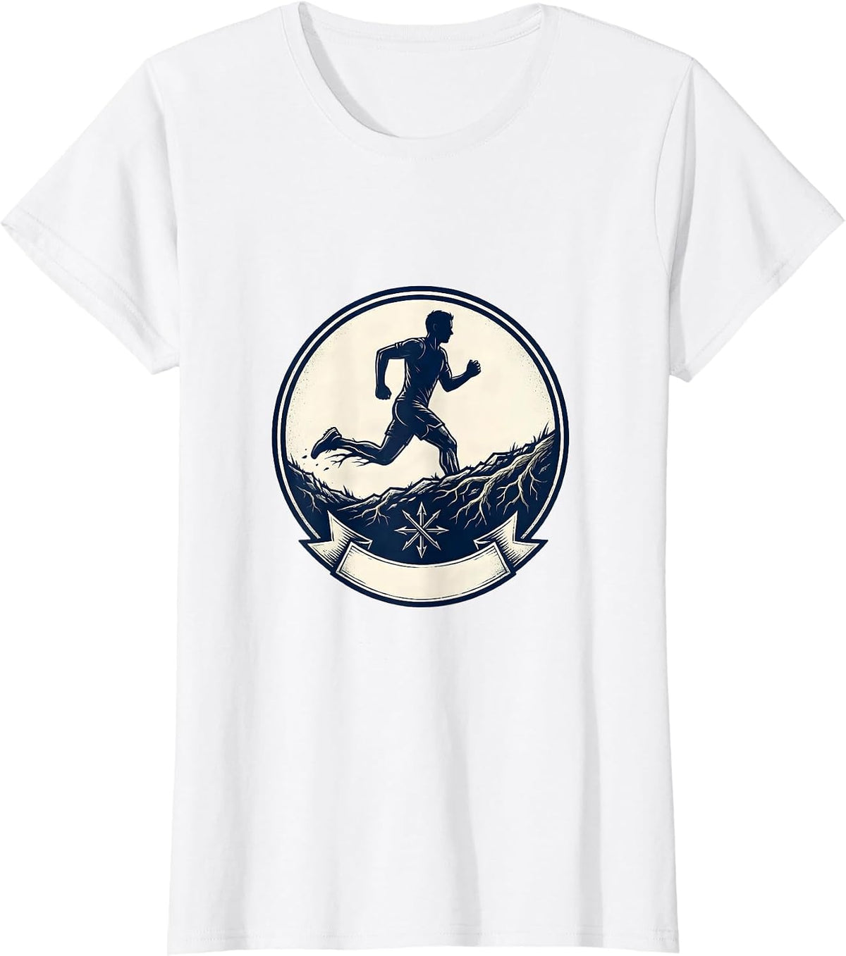 Cross Country Runner Emblem Track And Field Team T-Shirt - White
