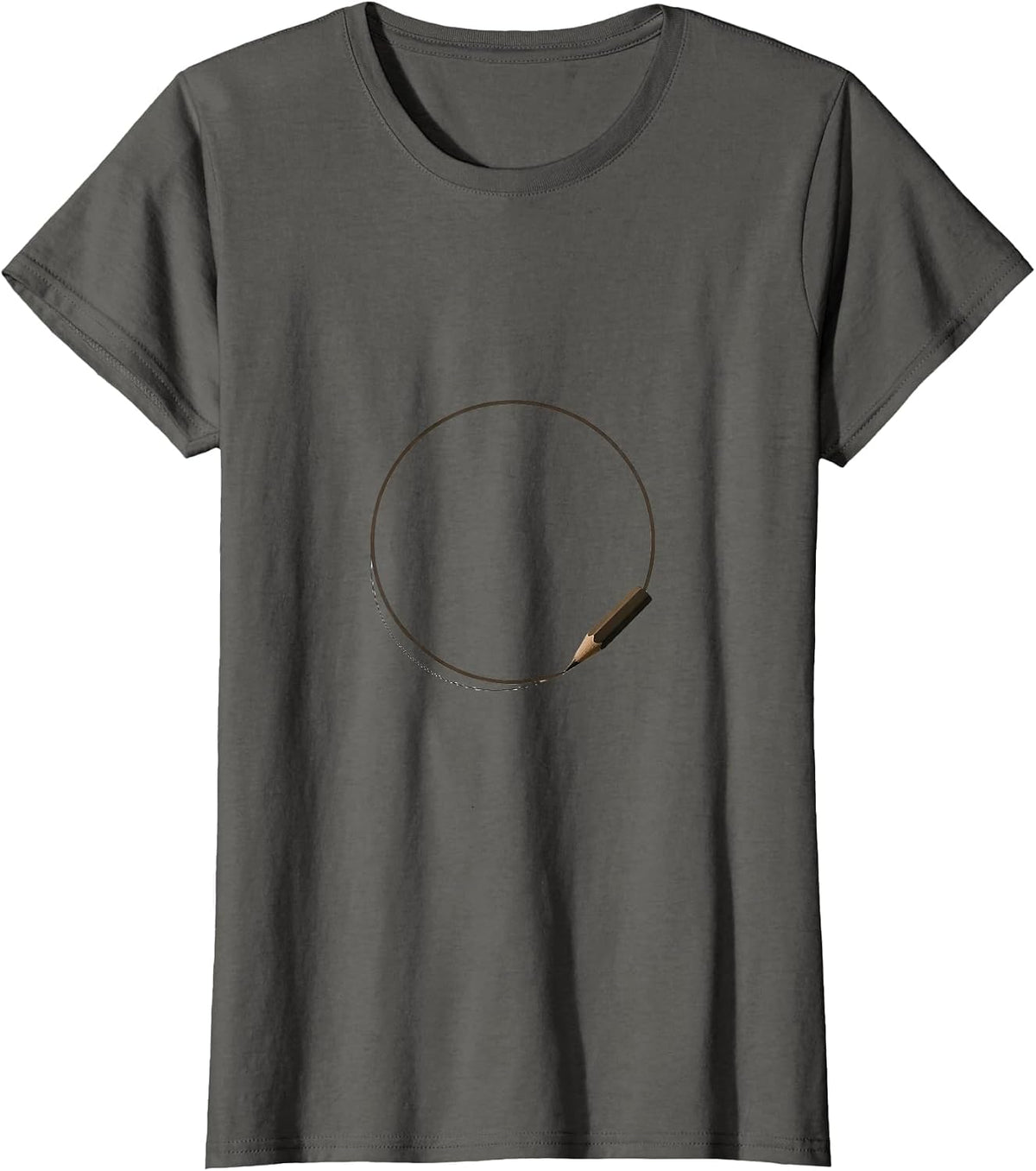 Women's Pencil Dot Perfect Circle Drawing Art T-Shirt - Asphalt Grey