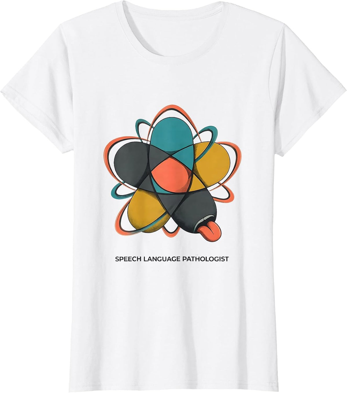 Women's Speech Language Pathologist Midcentury Modern Retro Floral T-Shirt - White