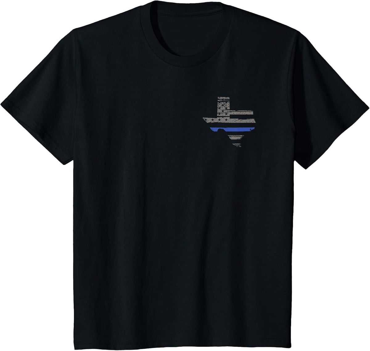 Texas Police, Law Enforcement Thin Blue Line Shirt T-Shirt - Black