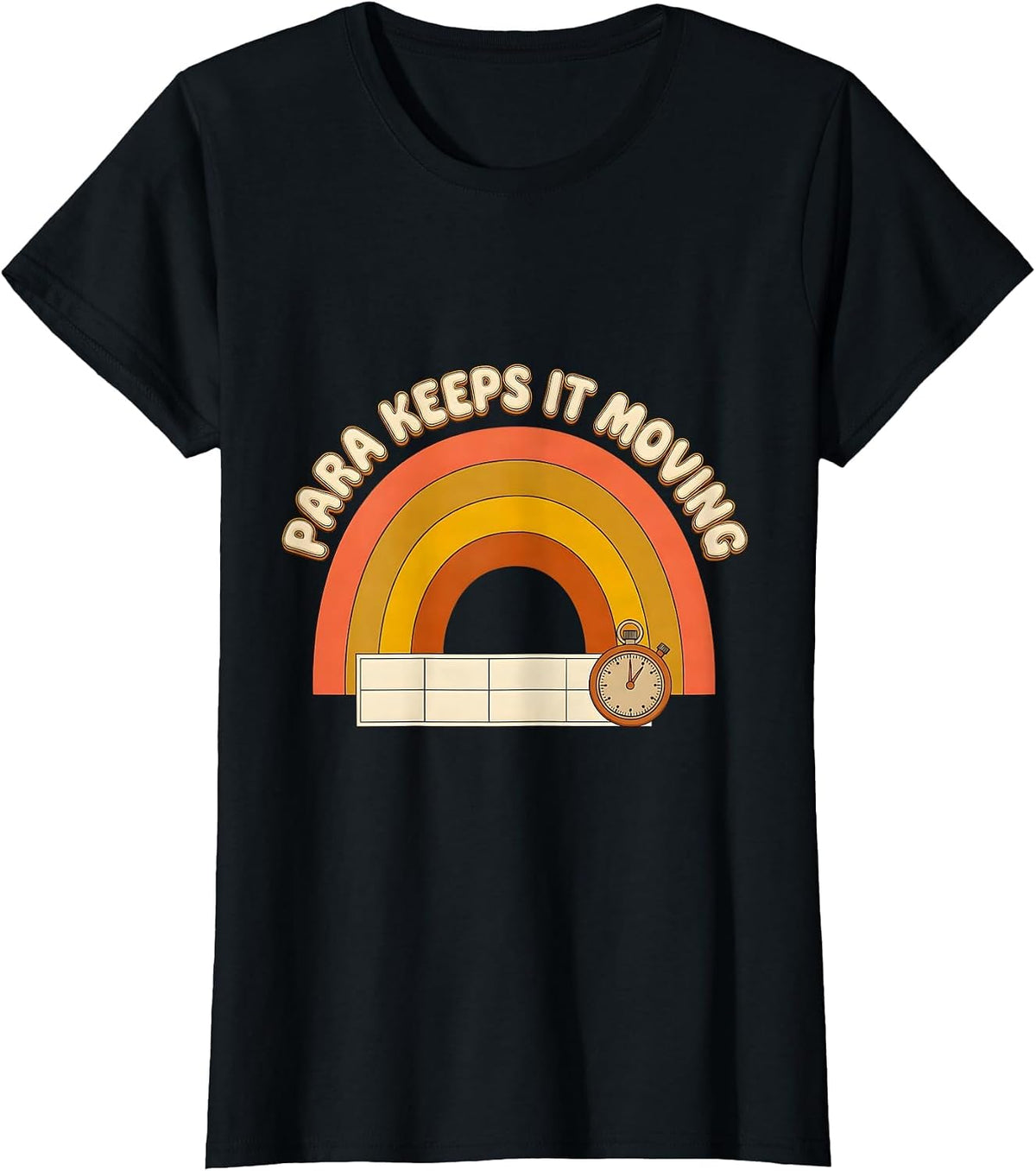 Para Keeps It Moving Retro 70s Paraprofessional Appreciation T-Shirt - Black