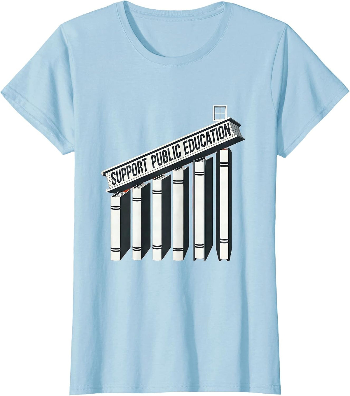 Support Public Education Red For Ed Teacher Protest T-Shirt - Baby Blue