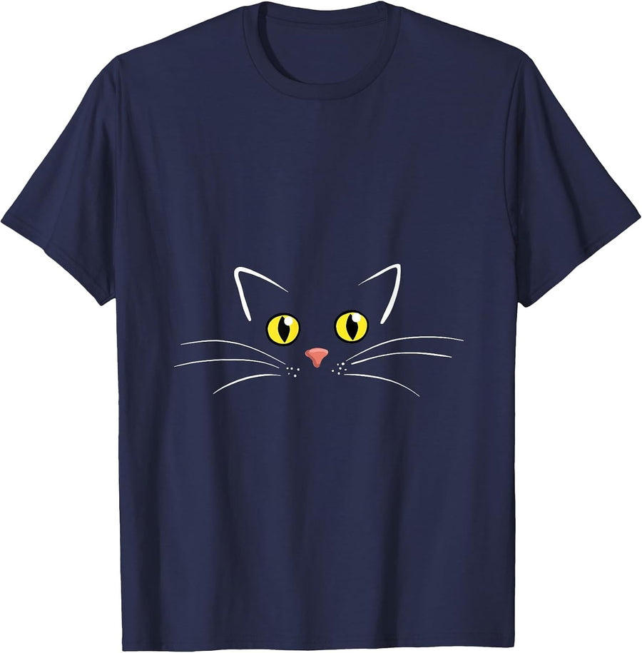 Cat Eyes Tshirt for Cat Moms Who Love Animals T-Shirt - Navy Blue