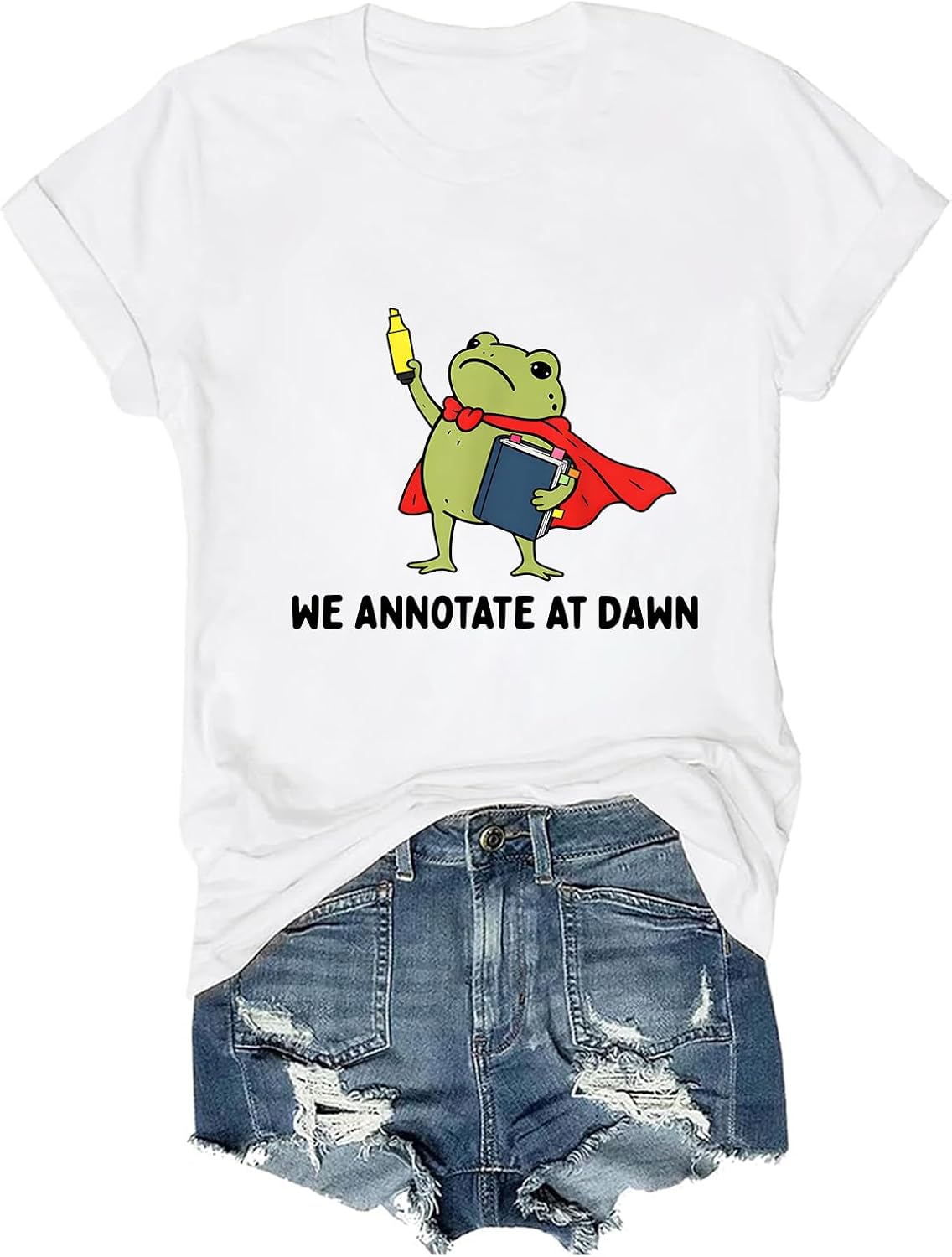 We Annotate At Dawn Shirt Funny Frog Teacher T-Shirt - White