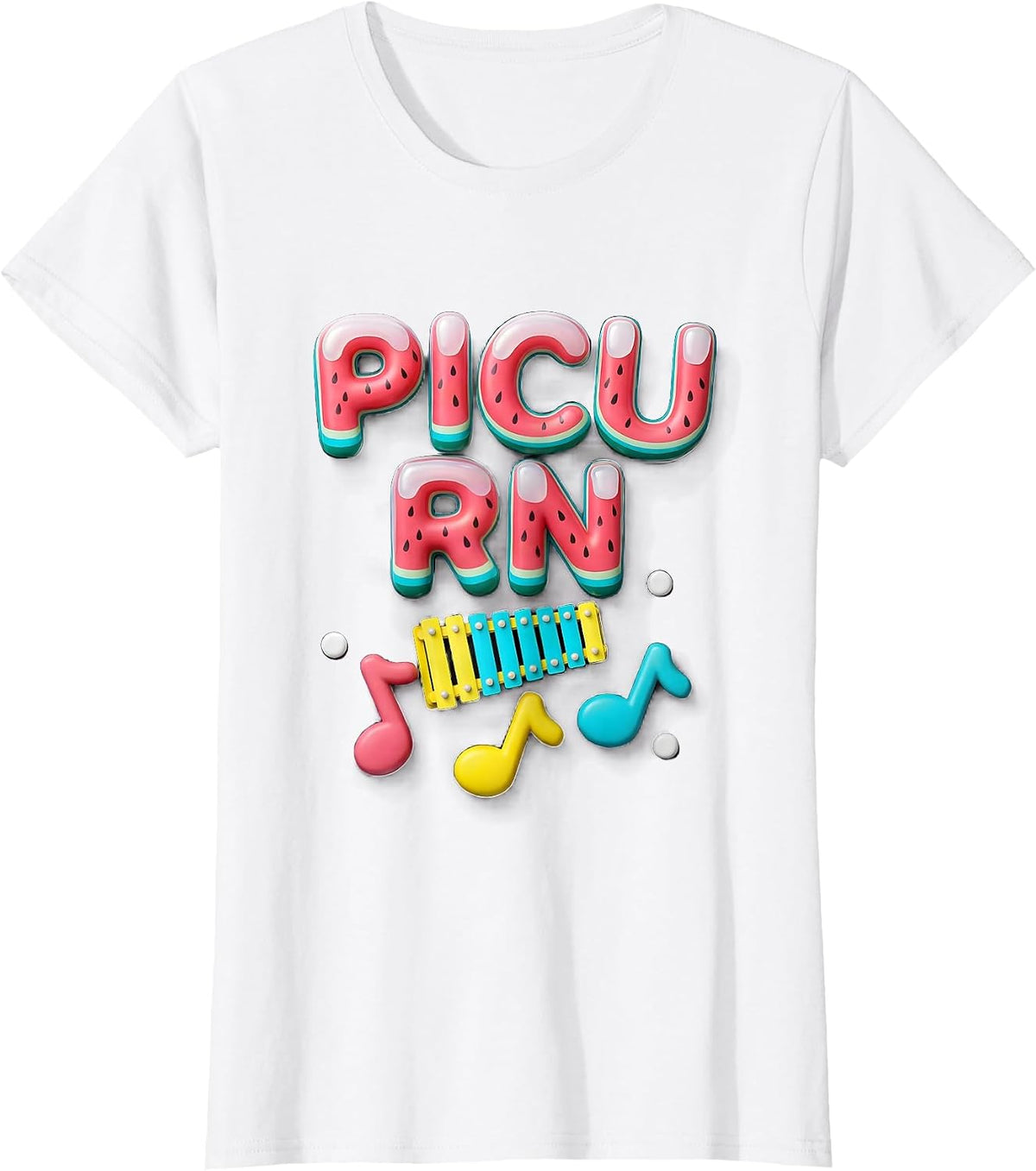 PICU RN Cute Pediatric Nurse Practitioner NICU Crew T-Shirt - White