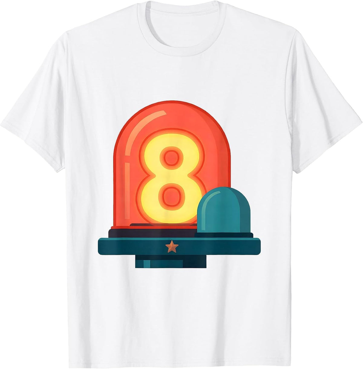 Men's Future Police Officer Kids Costume Play Flat Vector T-Shirt - White