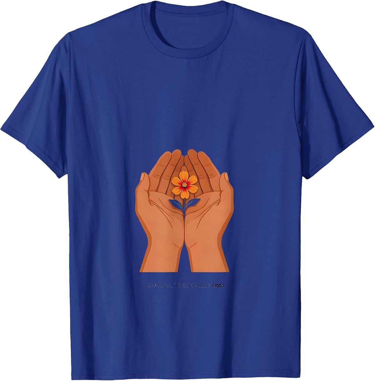 Men's Grateful To Be Called Oma Sentimental Grandma Floral T-Shirt - Royal Blue
