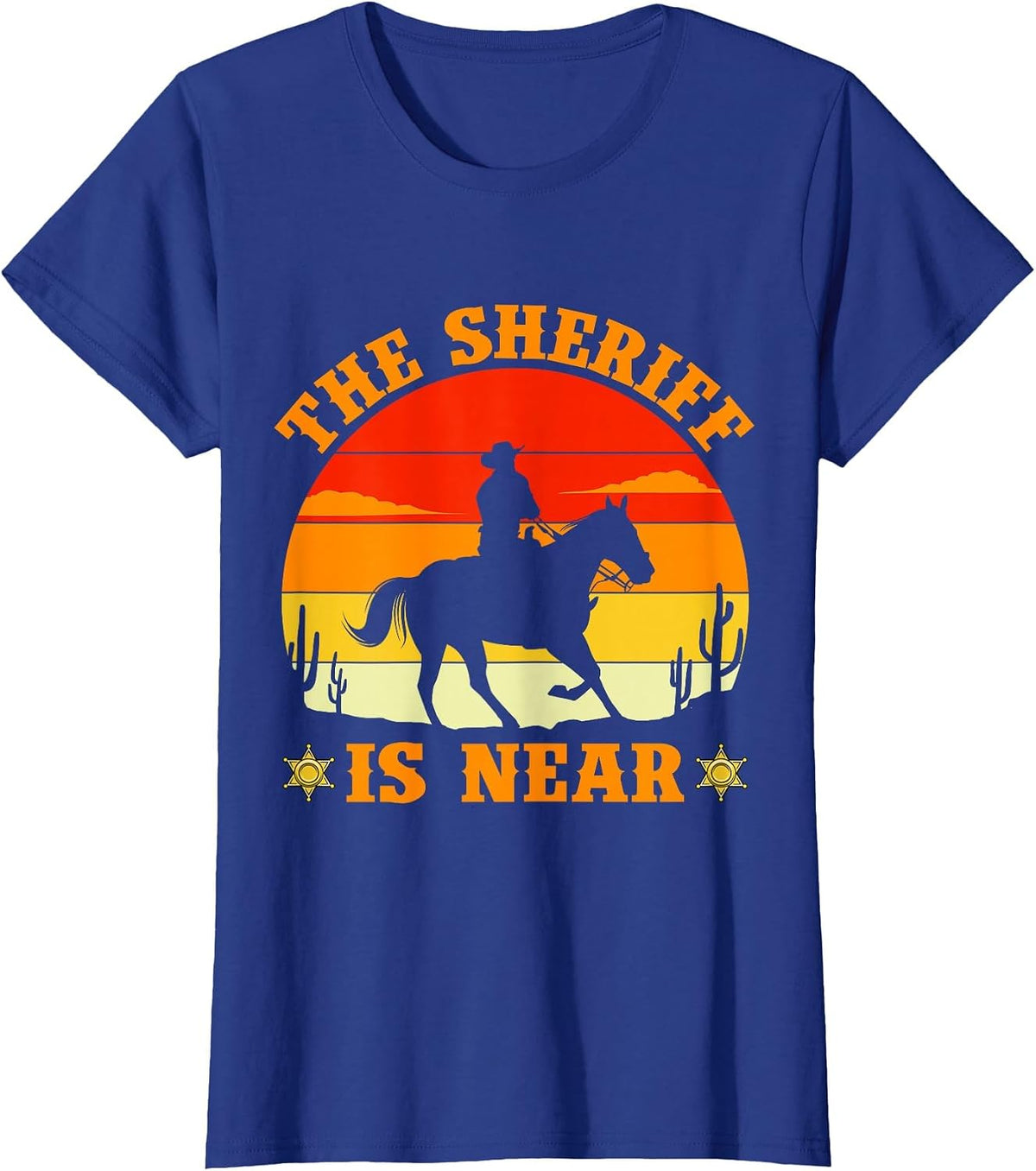 Cowboy Sheriff Pistols Sheriff Star Western T-Shirt - Royal Blue