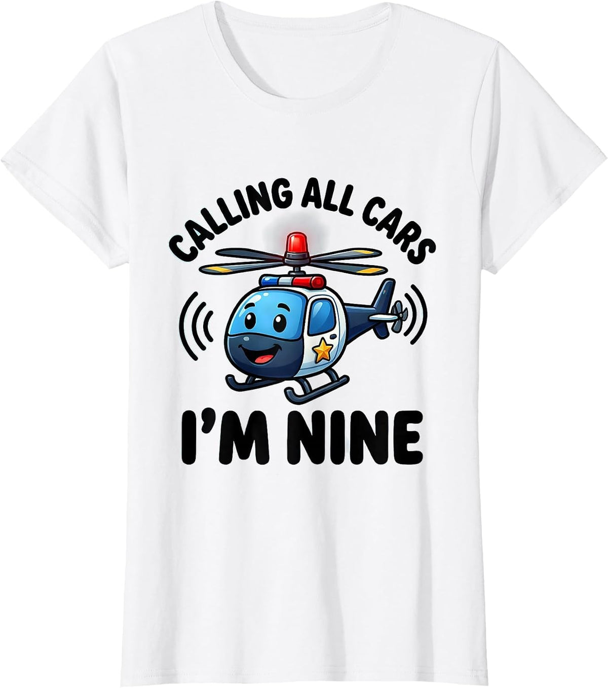 Calling All Cars I'm Nine Future Police Officer Kids T-Shirt - White