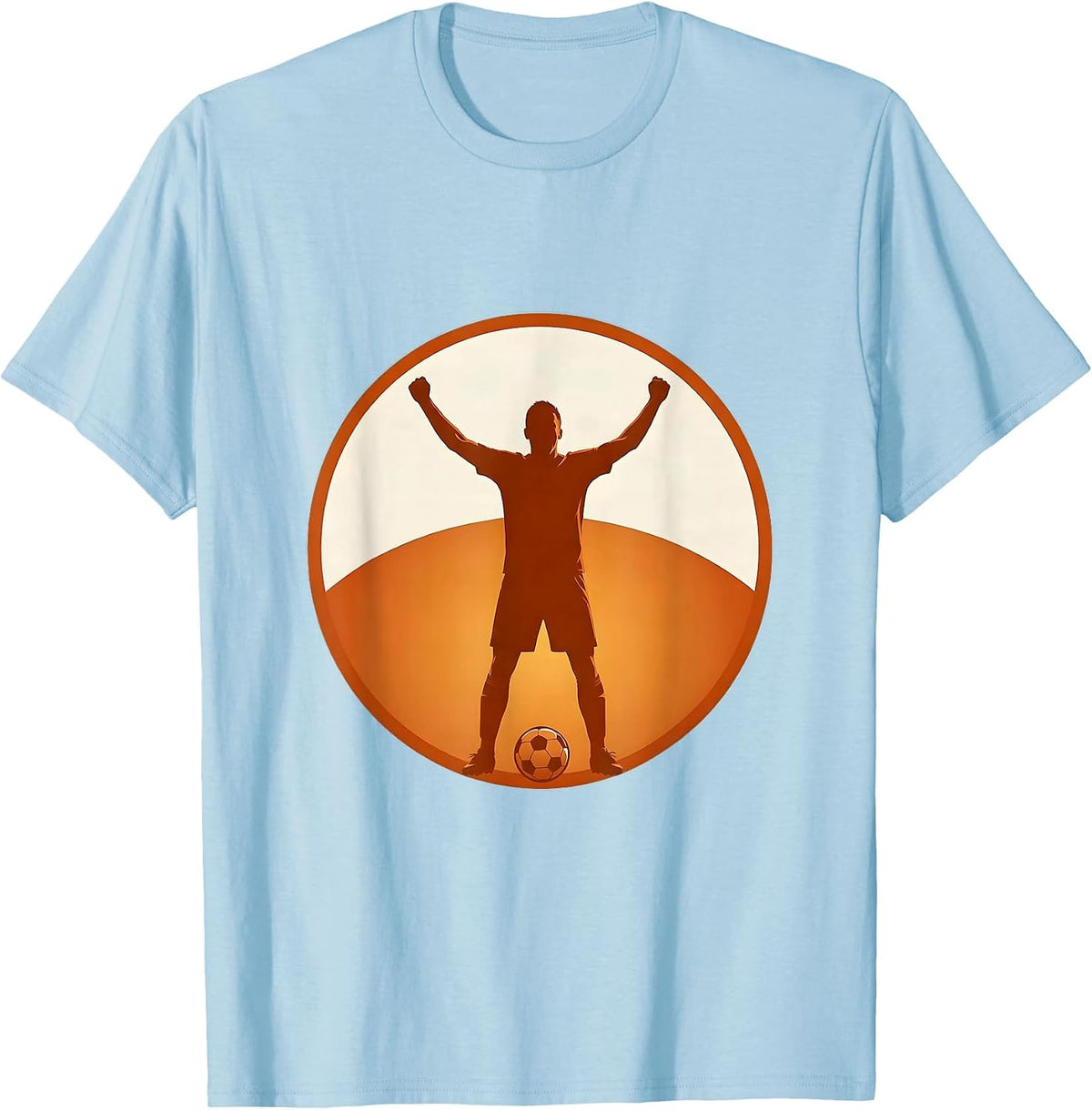 Men's Soccer Dad Cheering at Sunset Graphic Tee T-Shirt - Baby Blue