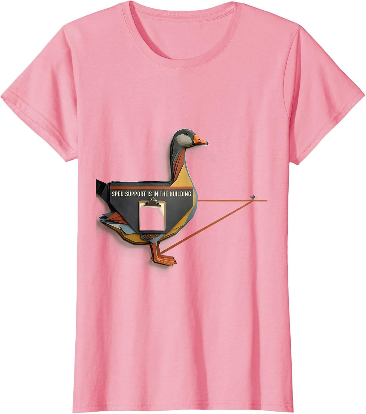 Women's SPED Support Is In The Building Funny Special Education T-Shirt - Pink