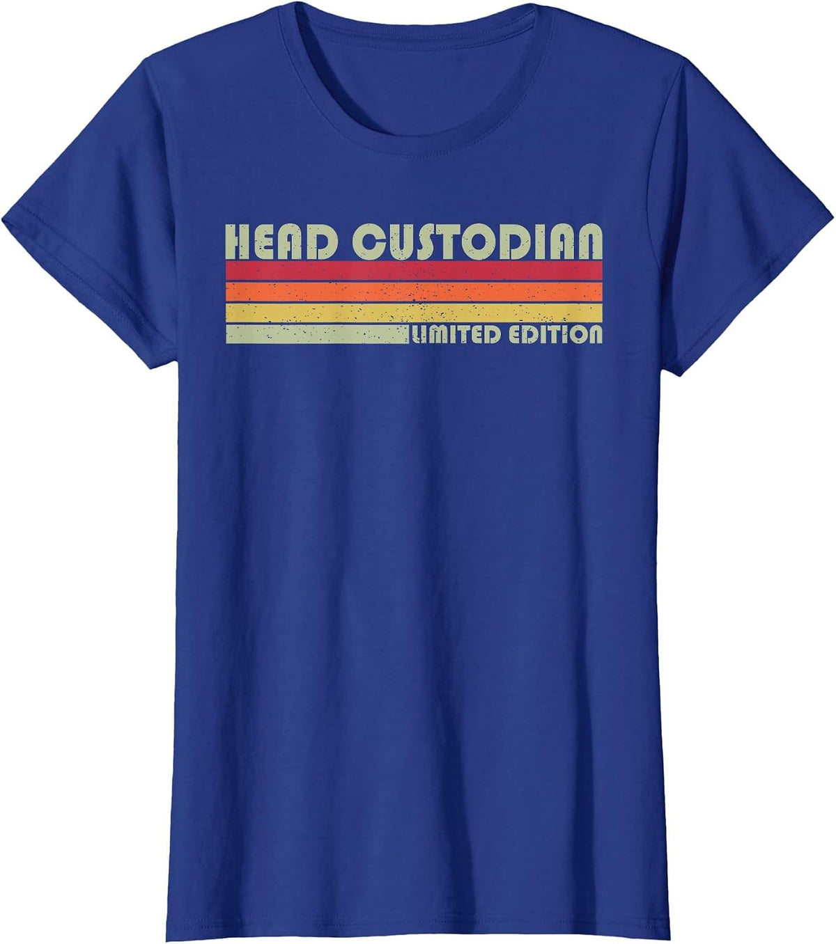 Head Custodian Vintage School Custodian Limited Edition T-Shirt - Royal Blue