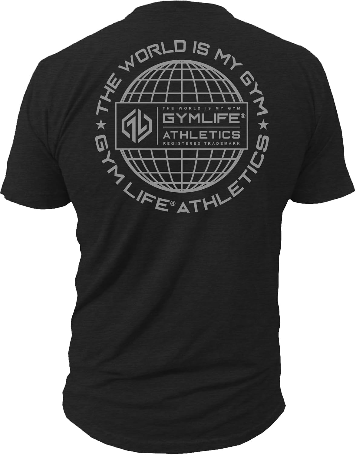GYM LIFE Men's Global Supply Athletic Performance Short Sleeve Workout T-Shirt, Black - Black